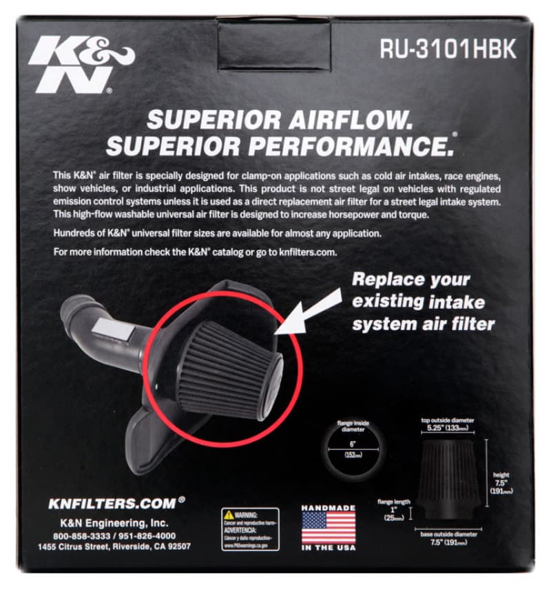 KN Universal Air Filter - Photo - in package
