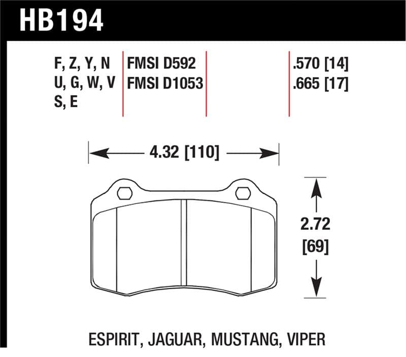 HAWK HPS Brake Pad Sets